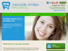 Tablet Screenshot of cascadesmiles.com